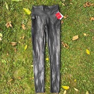 Faux leather spanx leggings